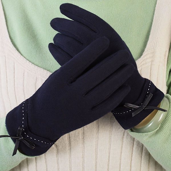 Snöhandskar Hel Finger Cover Varm Termisk Rosett Dekor Skärm