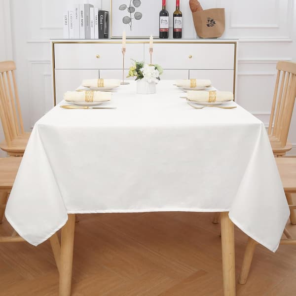 Linneduk Rektangulär Bordduk 140 x 200 cm Vattentät Utomhus
