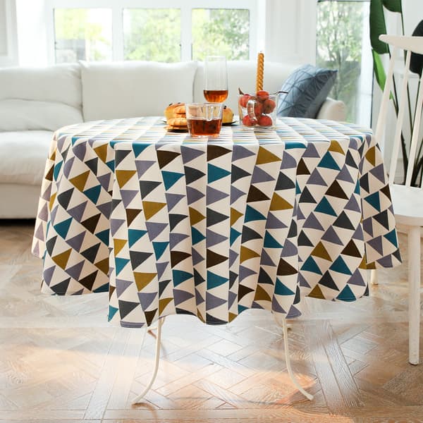 Rund bordsduk 140cm Bomull och linnetyg Enkel Twill Bordsduk