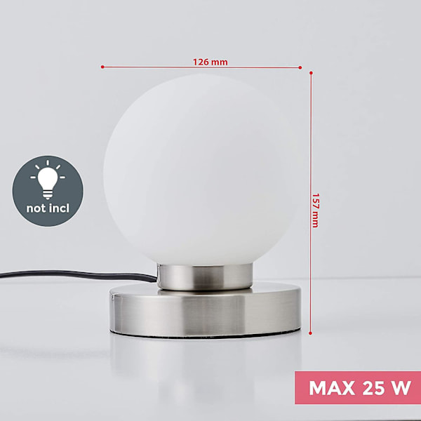 3-intensitets touch-senglampe, bordlampe med touch-funktion, læselampe, soveværelsesbelysning, baby- og børneværelse