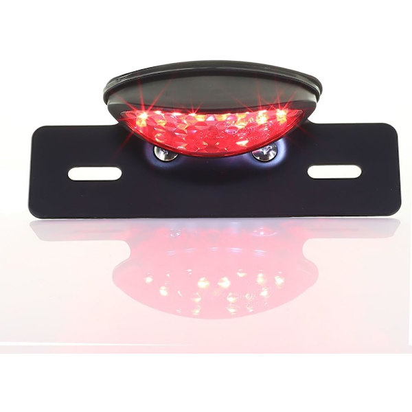 Motorsykkel LED RØD Baklys Brems Lys Nummerplate Lampe Universal Modifisert Retro