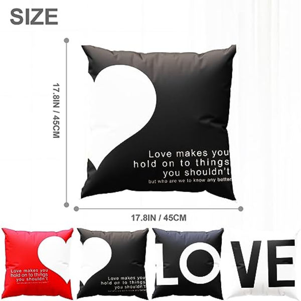 Set med 4 putetrekk 45x45cm, vakkert moderne putetrekk for