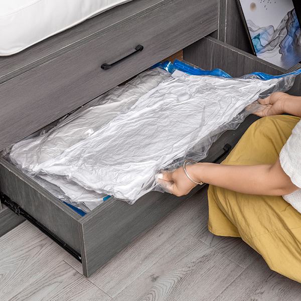 Set med 6 XXL vakuum oppbevaringsposer - Støvsugerpose - 100 x 80 cm - Va