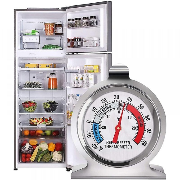 4-pak Køleskab Fryser Termometer Stort urskive termometer