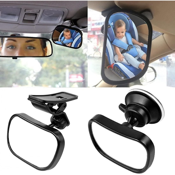 Babyspegel för bil, universell babyspegel för baksäte 360 säkerhetsjustering
