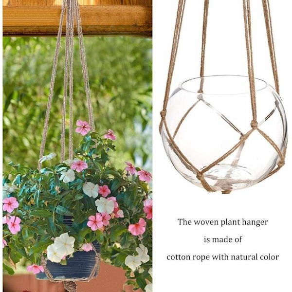 4 st Macrame växt hängande rep blomma rep inomhus utomhus trädgård