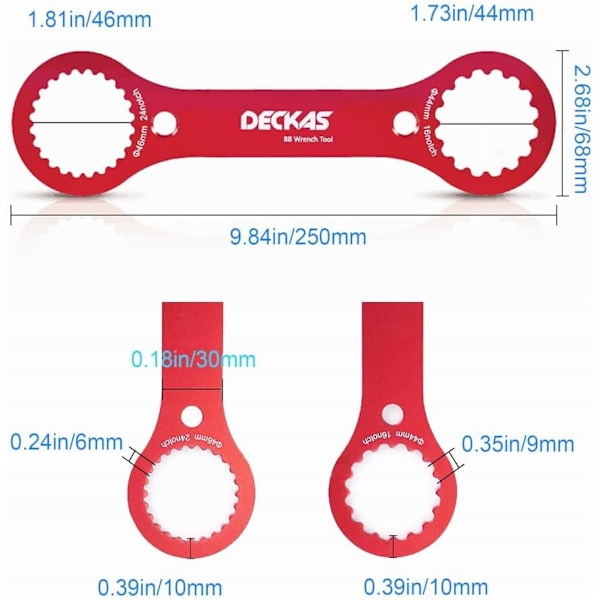 Cykelvevlagernyckel, Aluminiumvevlagernyckel, Multifunktionell BB-nyckel, för DUB/TL-FC32 / TL-FC25 / TL-FC24, Lämplig för cykelreparation