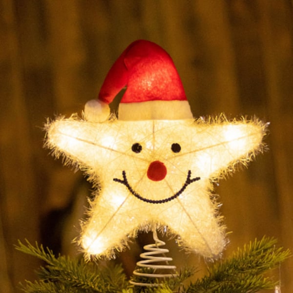 Christmas Tree Toppers Lighted, Star Tree Topper Lighted with 10 L
