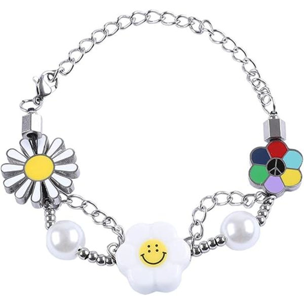 Unisex ASAP Hip Hop Rapper Regnbågsfärgad Solros Leende Armband