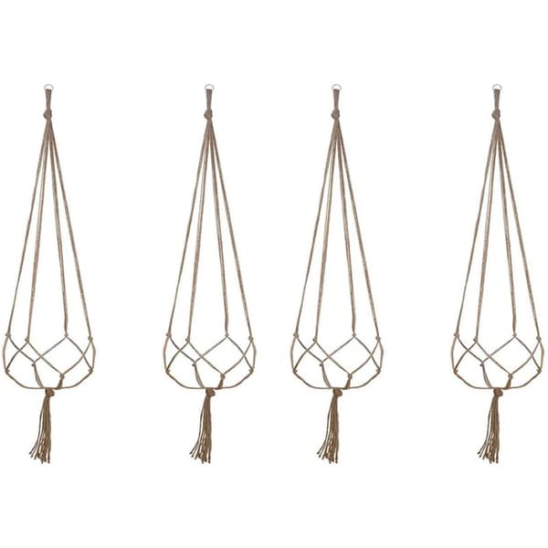 Macrame Hängande Korg, Bomull Rep Hängande Korg Växtkorg H