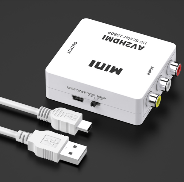 RCA AV PAL/NTSC till HDMI Video och Audio L/R Konverterare, Vit, 6*5
