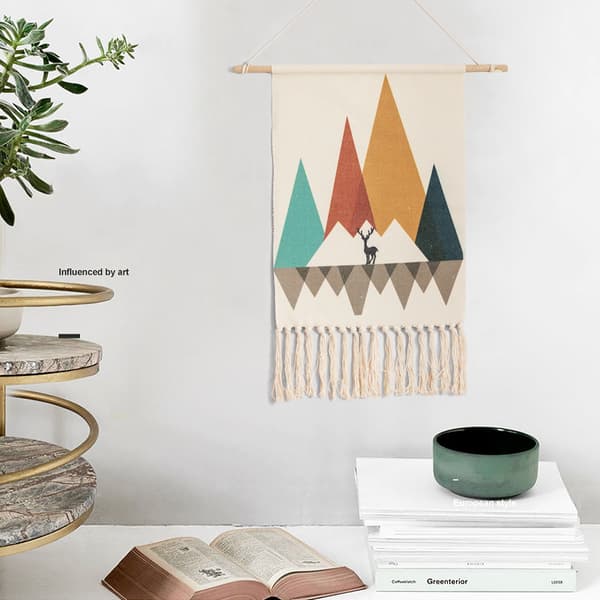 1 stk Makramé Duskevevd Veggteppe Boho Chic Geometri