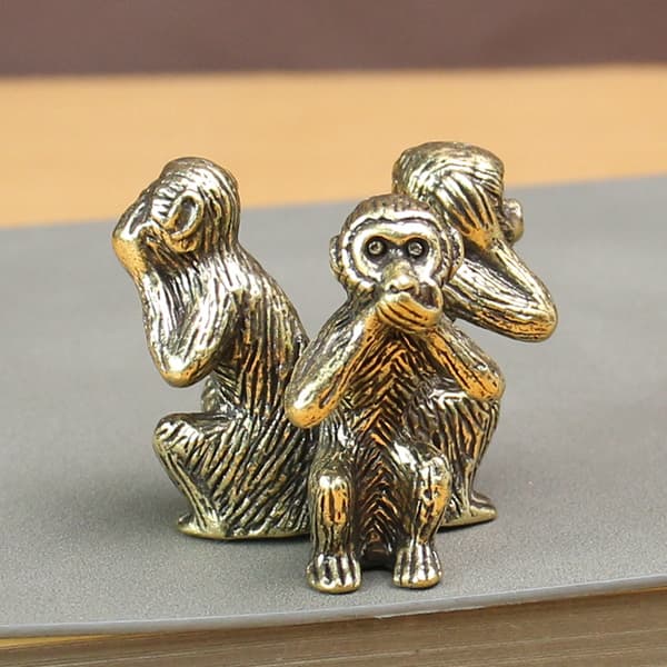 De 3 figurene av små aper, dekorativ figur 3 vise munk