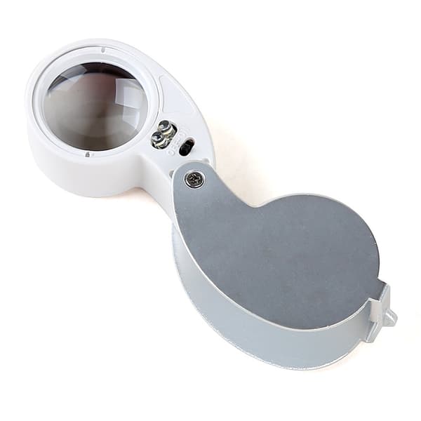 Juvelerlupe med 2 LED-er - Forstørrelseslupe 40x25mm Okular