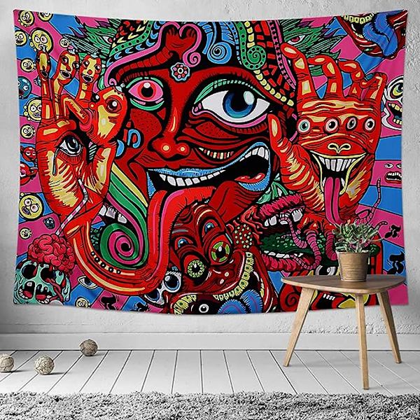 Psykedeelinen arabeski-seinävaate Hippie-seinävaate