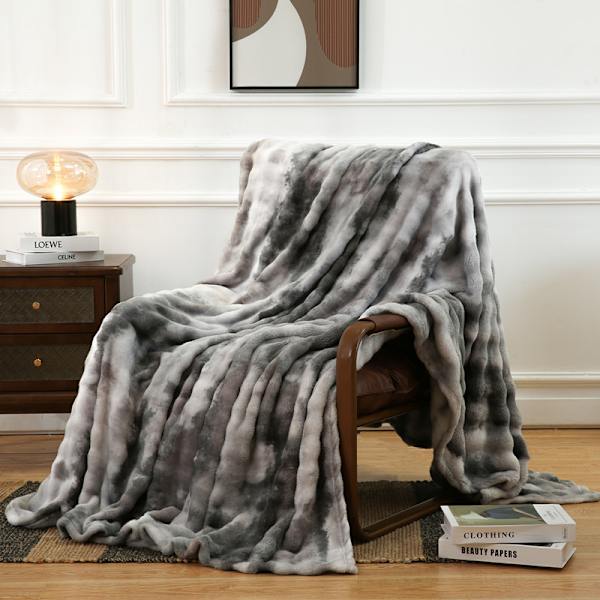 Supervarm Rutig Pläd, Grå - Vit Högkvalitativ Konstpäls Rutig, Mjuk och Bekväm Hårig, Soffa Pläd, Ultra Mjuk och Fluffig, 120x200cm