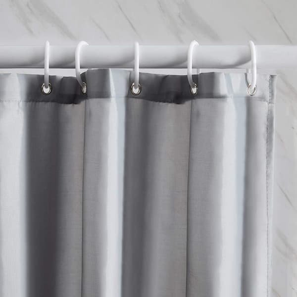 Dusjforheng Anti-mugg og vaskbart stoff Grå Polyester Tekstil Smal
