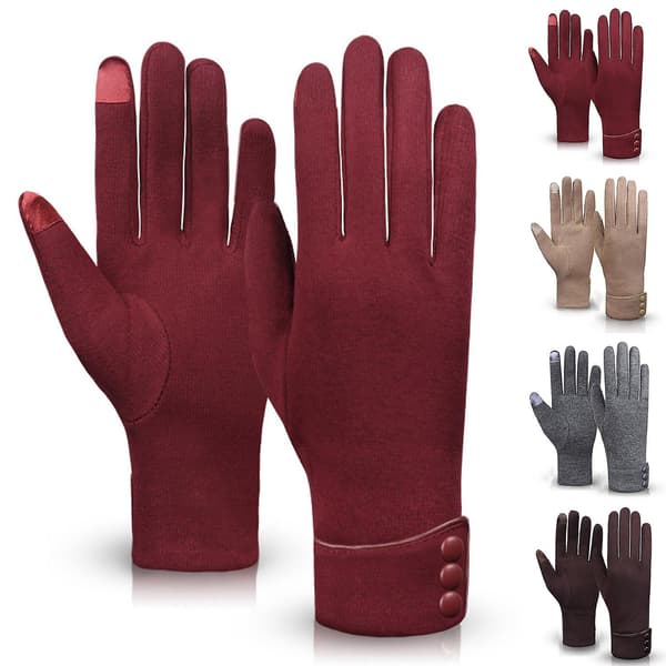 Kvinder Vinter Touch Screen Fuld Finger Plys Liner Knapper Udendørs