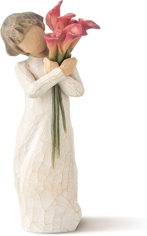 Piletræer blomstrer, håndskåret og malet