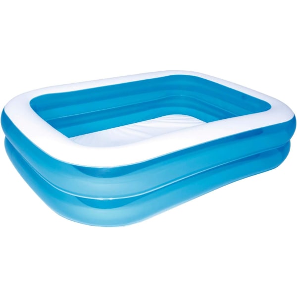 Deluxe blue rectangular inflatable pool