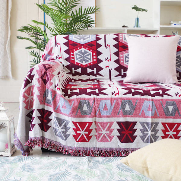 Boho filt, enkel filt för sofffilt, full filt för fritidsfilt, sofföverdrag-(90*90CM)