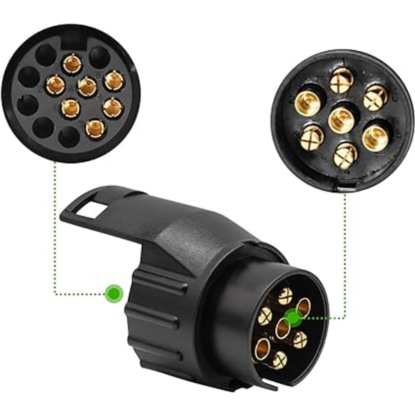 7 til 13 Pin Tilhengeradapter 7 Pin Tilhengerkontakt for Biltilhengere, Traktor