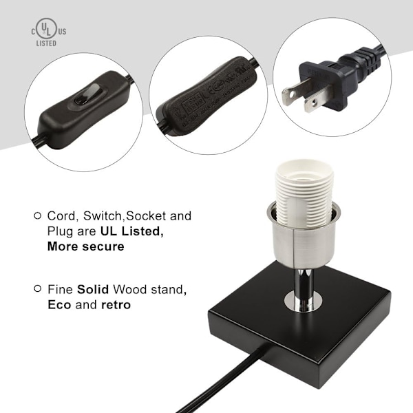 Lille bordlampe til soveværelse - Minimalistisk natbord i massivt træ
