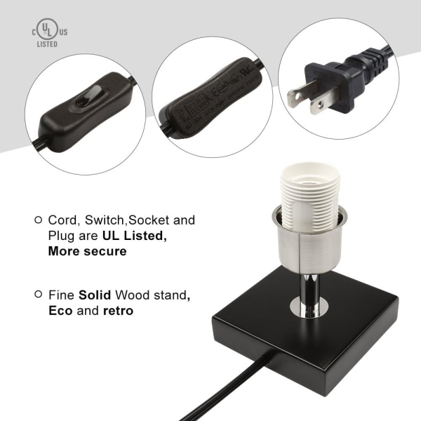 Liten bordlampe for soverom - Minimalistisk nattbord i heltre