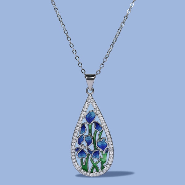 Ganska silverpläterade halsband hängande gåva kvinnor Cubic Zirconia bröllop smycken