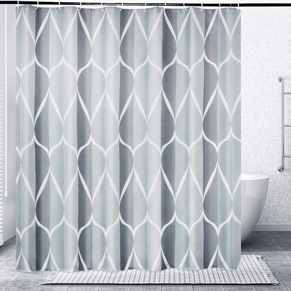 Grå Stof Bruseforhæng, Vandafvisende Design og Polyester, Hurtig