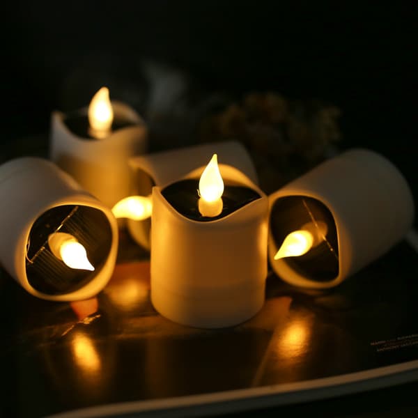 Flammeløse Tealight-lys, 6 stk. Langtidsholdbare Flimrende LED-telys
