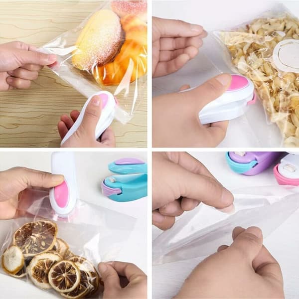 Mini Sealer, 3 stk. Plastikpose Sealer, Bærbar Plastikpose Sealer