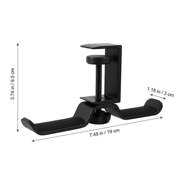 Rotatable Earphone Holder Aluminum Alloy Under Desk Double Earpho