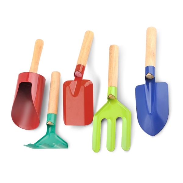 3 små hageredskapSpiss spade Firkantspade Rake  6*21CMb