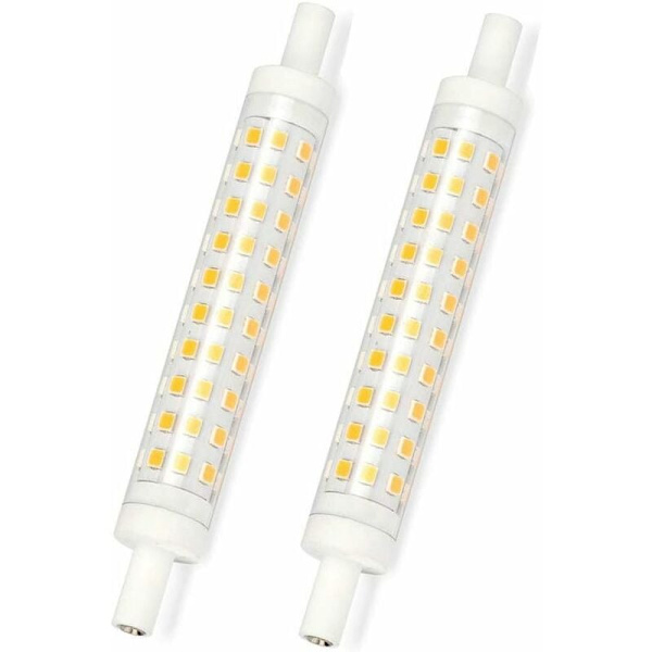 2-PCS 10W R7s 118mm LED-pære Justerbar Varm Hvid 3000K 100W Halogen