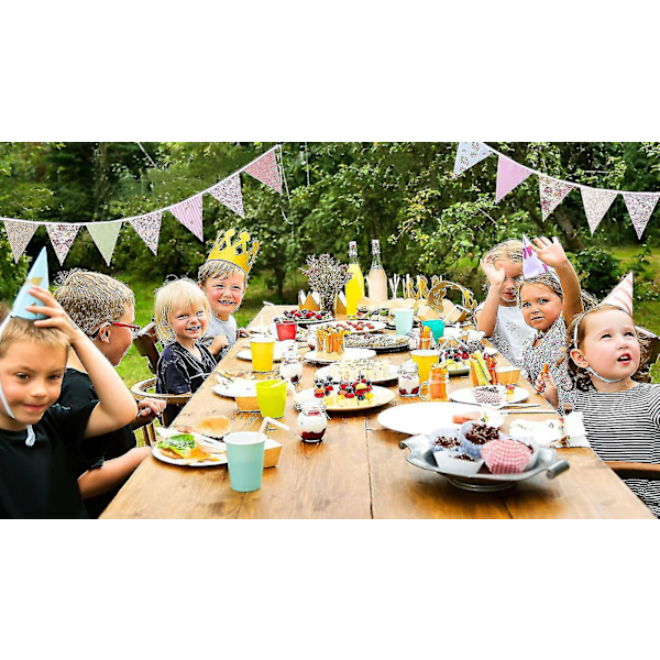 12M/40Ft Trekant Vimpel Banner 42Pcs Flerfarget Stoff Flagg Sekkduk Vimpel Banner Flagg Girlander for Bryllup, Bursdagsfest