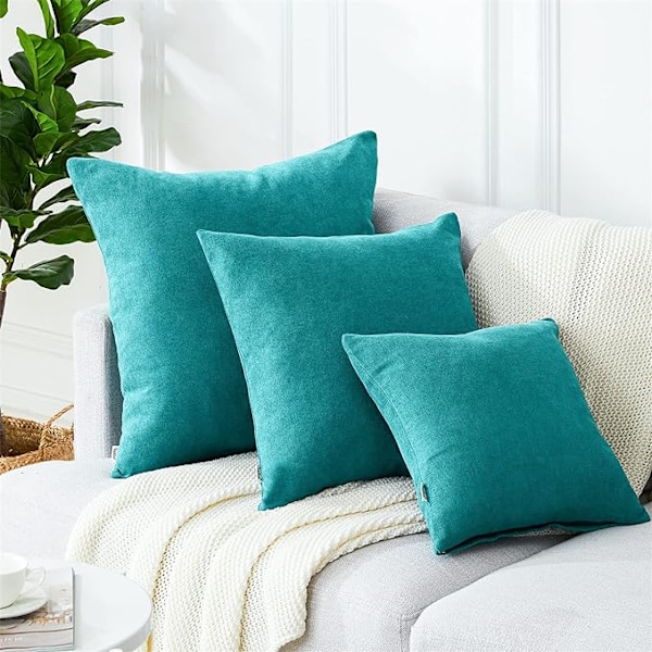 Set med 2 kuddfodral 40x40cm Dekorativ Chenille Soffa Kudde