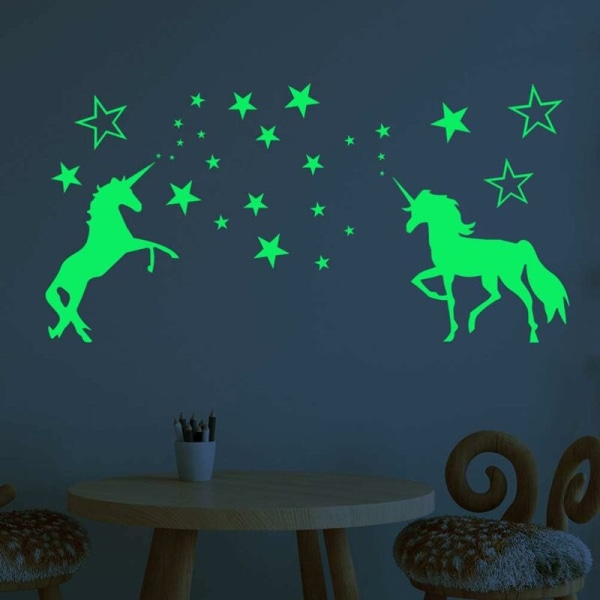 Luminous Unicorn Seinätarra Valoisa hevonen seinätarra Star Fluor
