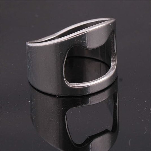 Rustfrit biker-finger-flaskeåbner-ring i rustfrit stål til mænd og kvinder, kreativ ølbar-værktøjs-smykker, 4 stk.