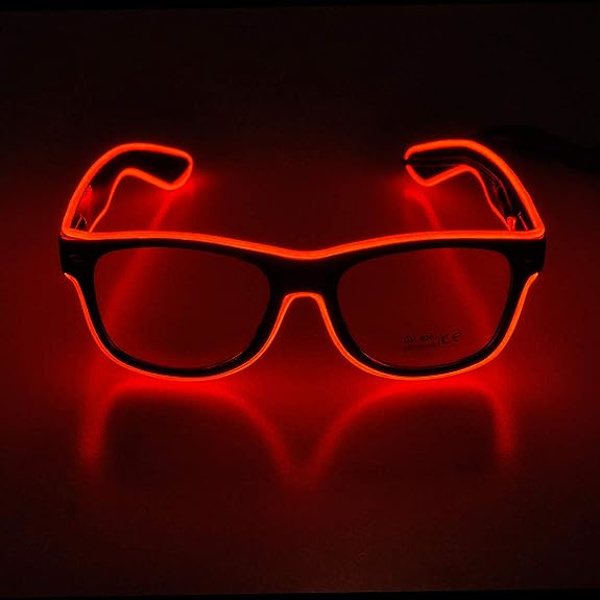 Ljus upp EL Wire Neon Rave Glasögon Glow Flashing LED Solglasögon C