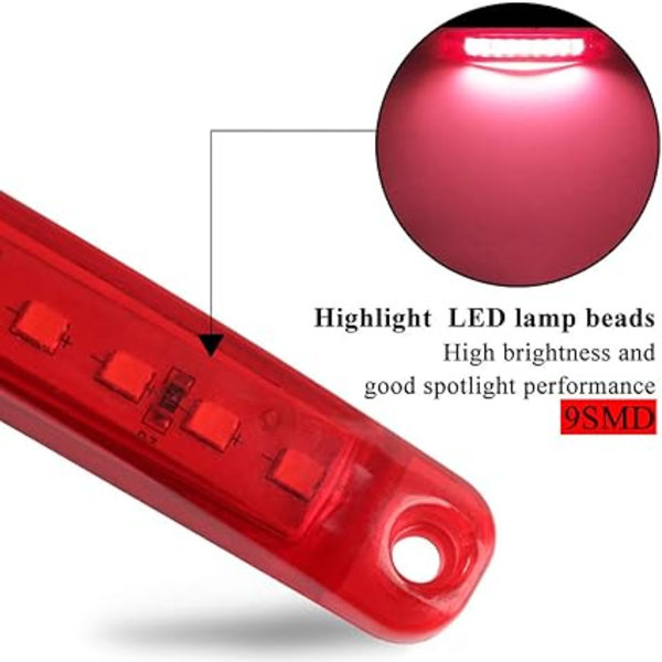 10 st 9SMD sidoljus 12-24V Super Bright LED sidoljus för automatisk körning