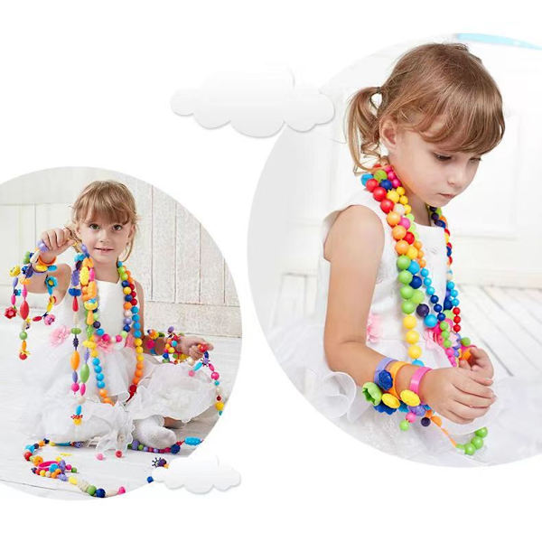 Mångfald av Pop Beaded Pop Beads 500+ Snap Together DIY Bead Kit f