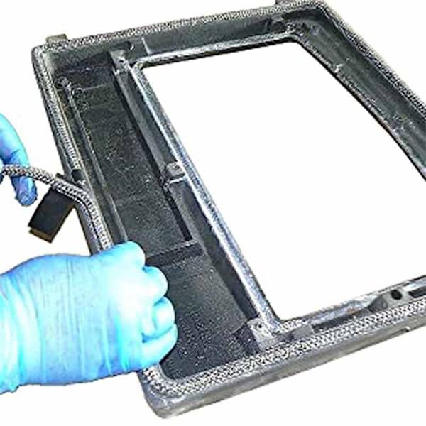 2,5 M packning Ø 10 mm tätningssnöre för spis, packning glasfibertråd ugnsluckepackning, skorstenspackning spisinsats