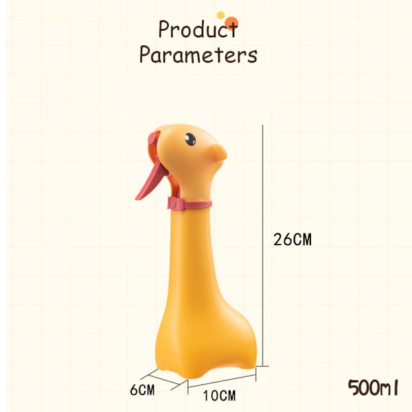 Söt tecknad giraff blomvattningskanna gul 500 ml