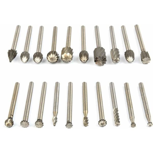 20-pack Rotationsfräsar Set Wolframkarbid Fräsar, 1/8'' (3mm) Skaft Drem