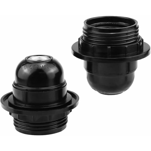 4 stk. E27 fatningadapter fatning E27 sort E27 fatning skrue fatning