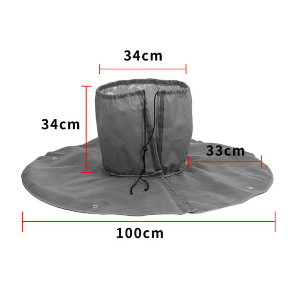 Vinterbeskyttelse til Palmerødder, Beskyttelse mod Palmerødder, Beskyttelse mod Kulde til Planter op til 35 cm i Diameter, Ø 100 cm (Grå)