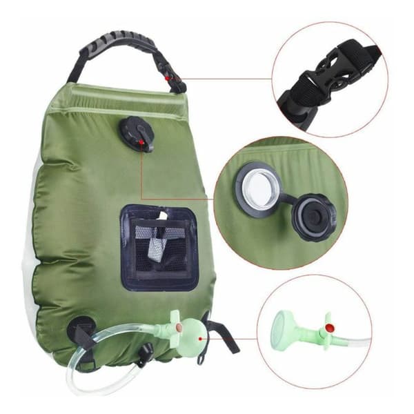 Solenergi-samles dusjpose Bærbar dusjpose Camping dusjpose 20l Badevannspose