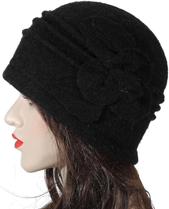 Vintage Uldblommehat Blomst Bowler Hat til Kvinder