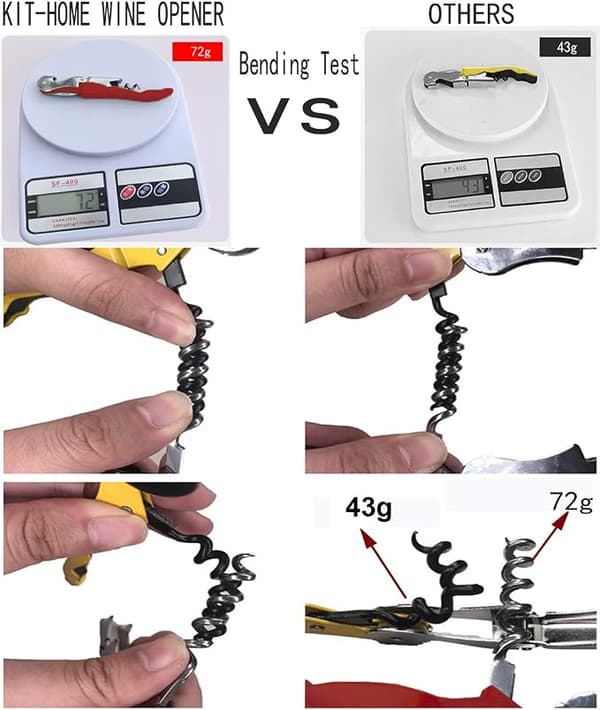 4-pack professionella servitörskorkskruvar vinöppnare set rostfritt stål